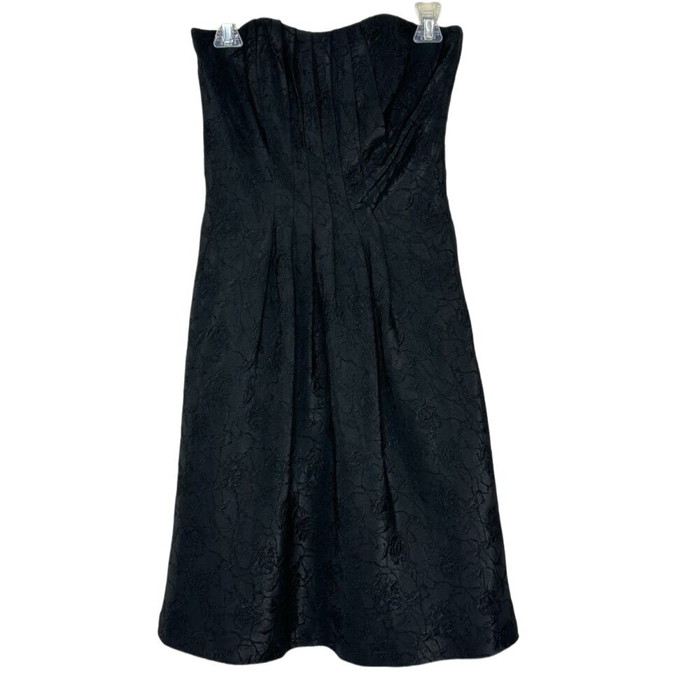 White House Black Market Black Corset Modern Midi Pleated Dress 6 WHBM